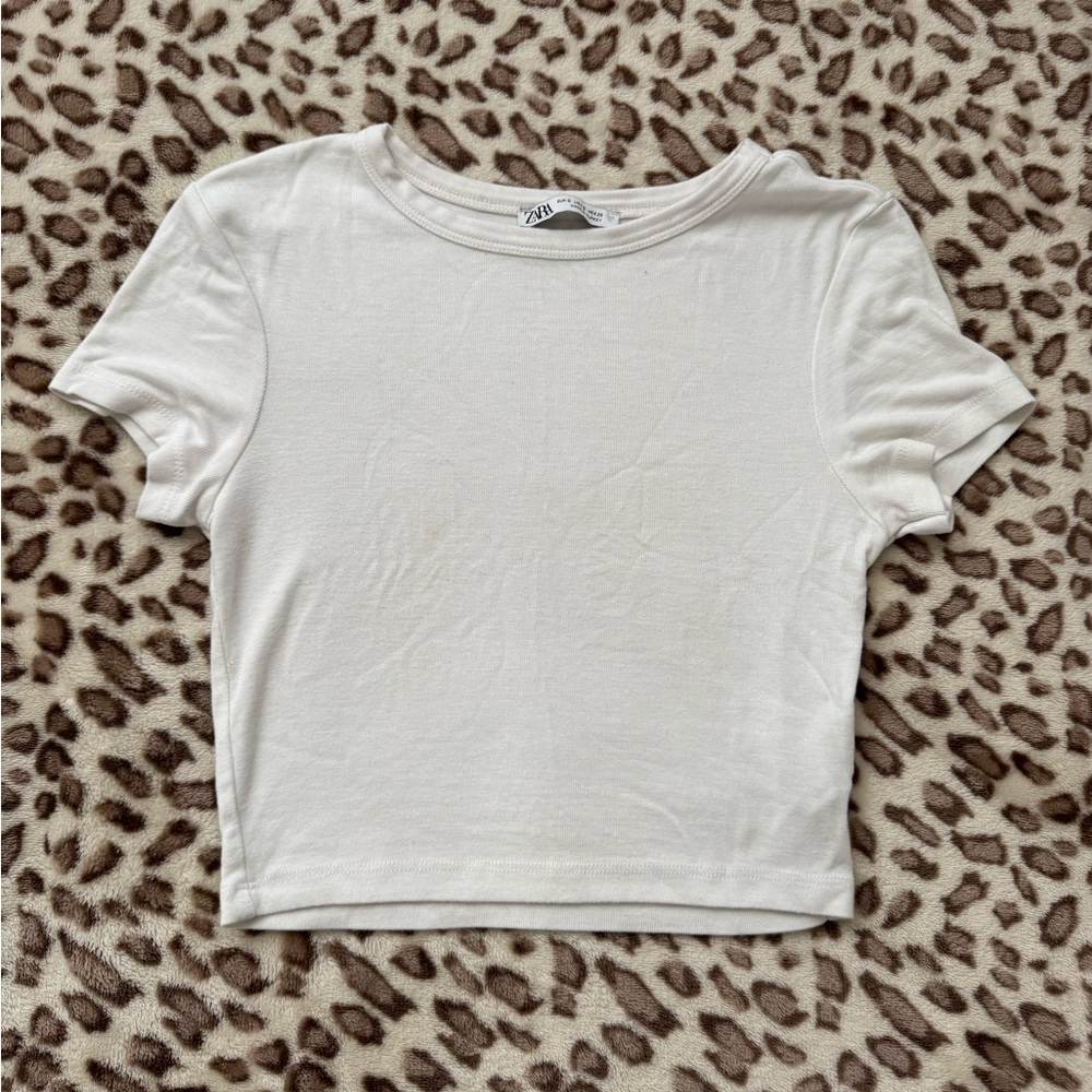 Zara White Short Sleeve Tee